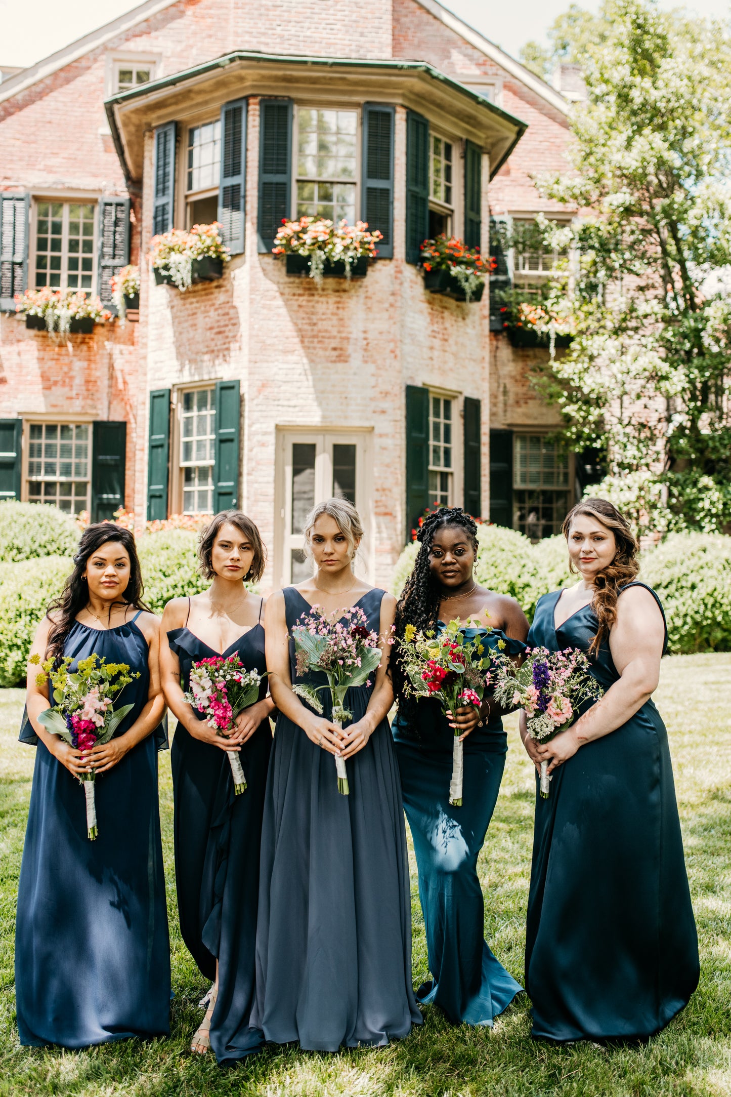 Erin (center) wears the Willow dress