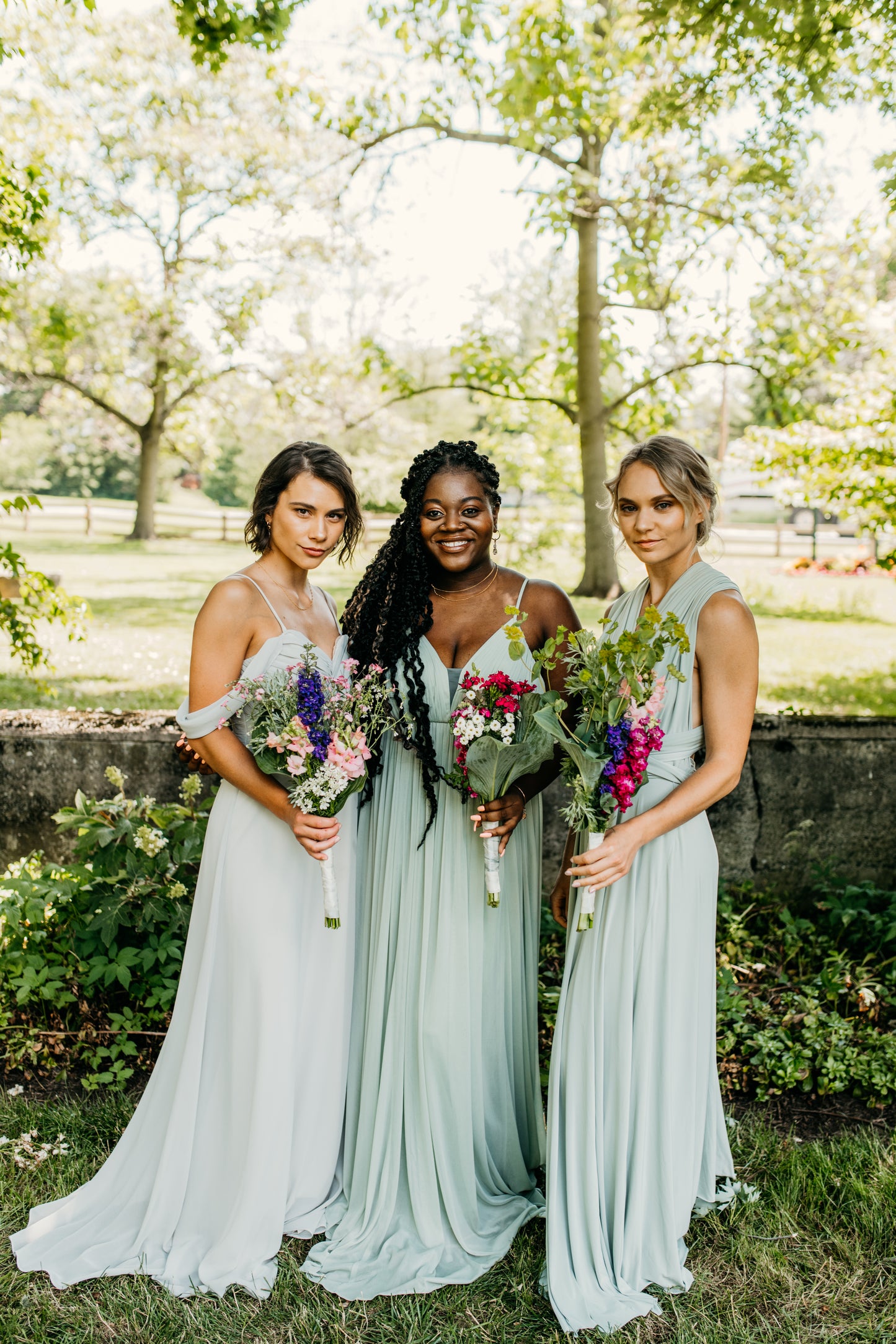 Mia (left) wears the Taylor Dress