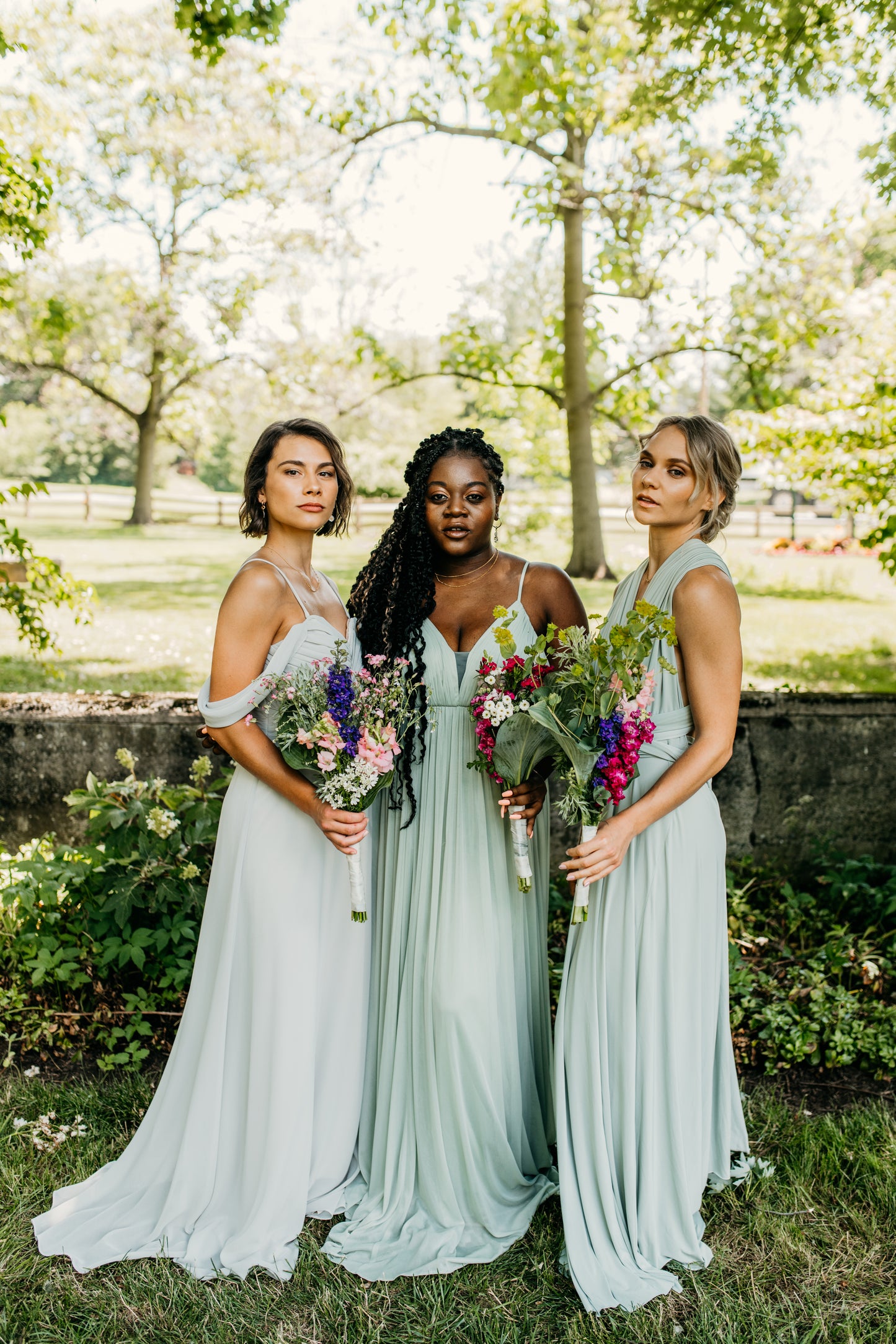 Mia (left) wears the Taylor Dress