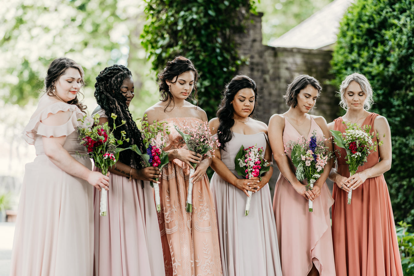 Katie wears the Isla Dress in Light Dusty Pink