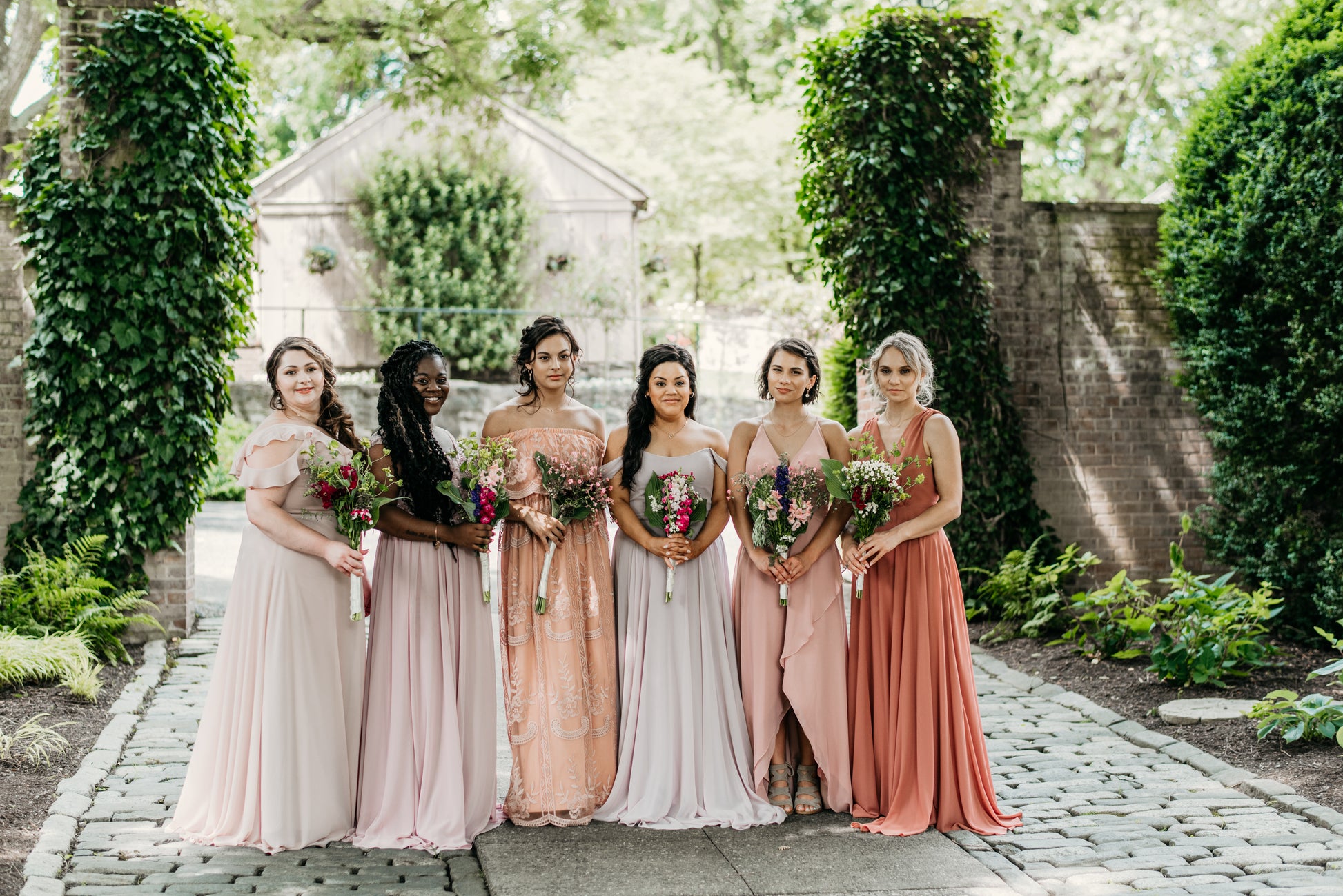 Katie wears the Isla Dress in Light Dusty Pink